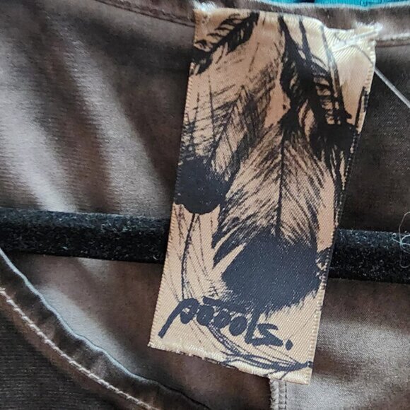 Poools Grey Satin Lace Bottom Sleeveless Tunic Top Size L - Picture 6 of 6